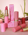 Starlight Shimmer Lipstick – creamy velvet texture with fine golden shimmer