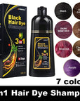 3-in-1 Hair Dye Natural Polygonum Multiflorum Darkening Shampoo for Men & Women