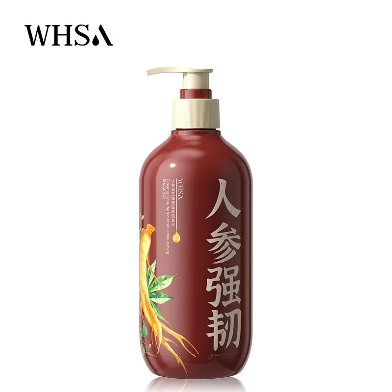 500ml Ginseng & Ganoderma Shampoo | Deep Cleansing & Anti-Loss | Fluffy Hair