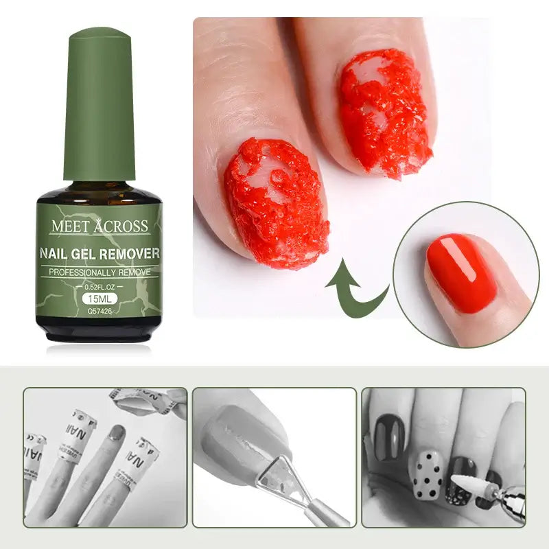 MEET ACROSS Nail Gel Polish Remover - Gentle, Effective, Non-Damaging