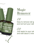 Applying a thick layer of Magic Gel Polish Remover to the nail