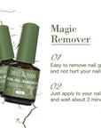 Applying Magic Gel Polish Remover over filed gel polish