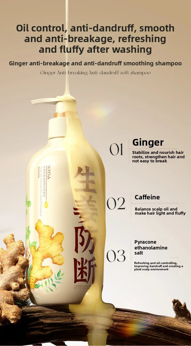 500ml Ginseng & Ganoderma Shampoo | Deep Cleansing & Anti-Loss | Fluffy Hair