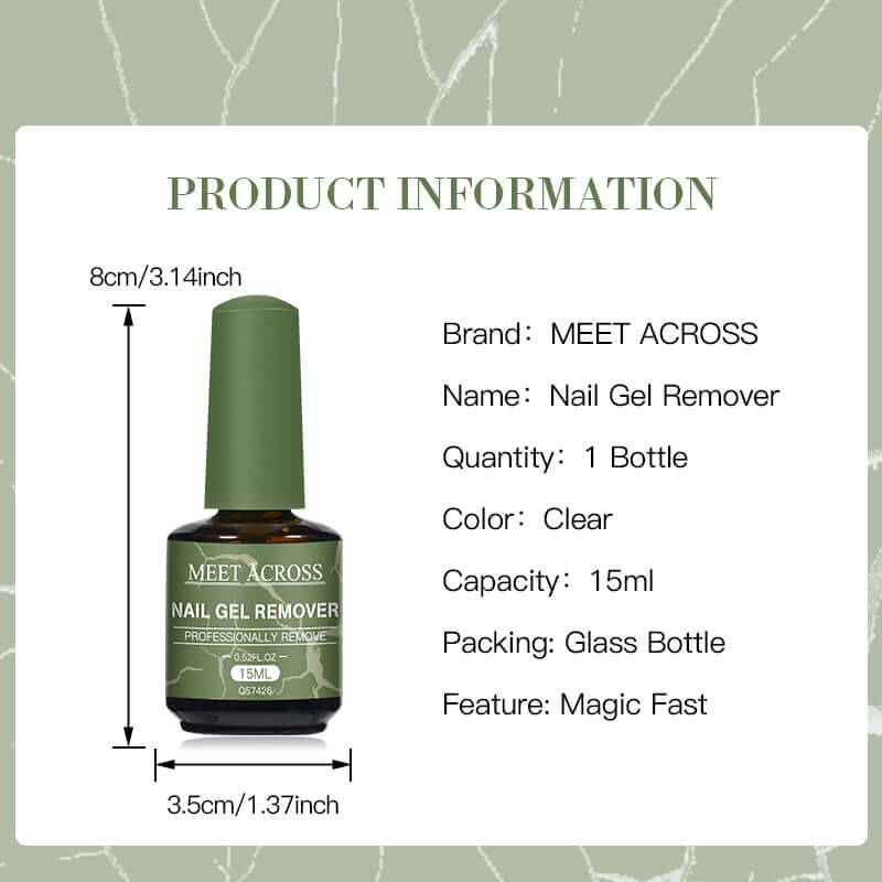 MEET ACROSS Nail Gel Polish Remover - Gentle, Effective, Non-Damaging