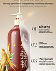 500ml Ginseng & Ganoderma Shampoo | Deep Cleansing & Anti-Loss | Fluffy Hair