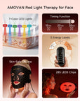 Red light therapy LED mask for collagen and glow