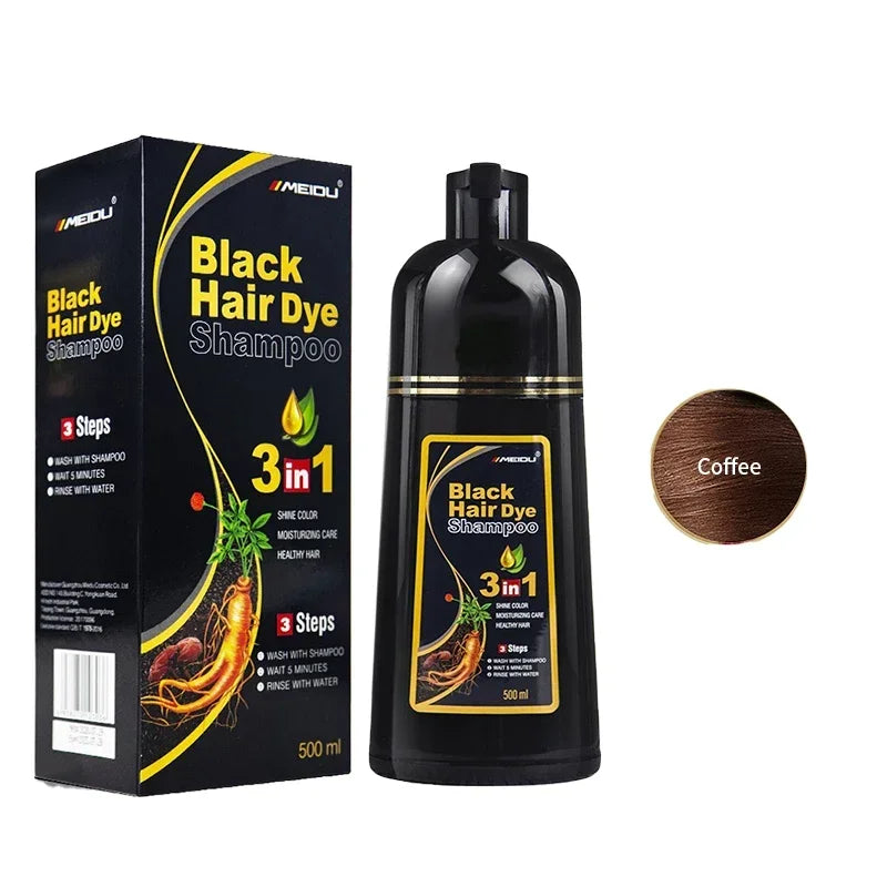 3-in-1 Hair Dye Natural Polygonum Multiflorum Darkening Shampoo for Men & Women