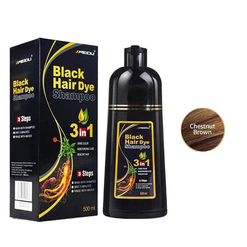 3-in-1 Hair Dye Natural Polygonum Multiflorum Darkening Shampoo for Men & Women