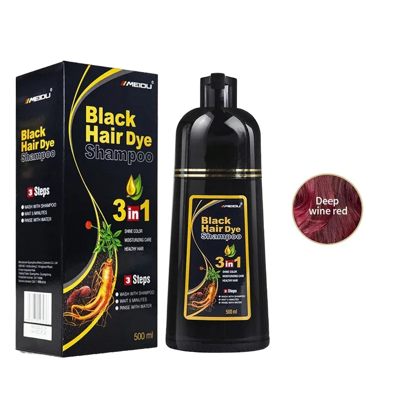 3-in-1 Hair Dye Natural Polygonum Multiflorum Darkening Shampoo for Men & Women