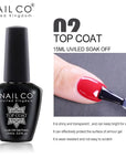 NAILCO Soak-Off Gel Nail Polish – Salon Color, Base & Top Coat (15ml)