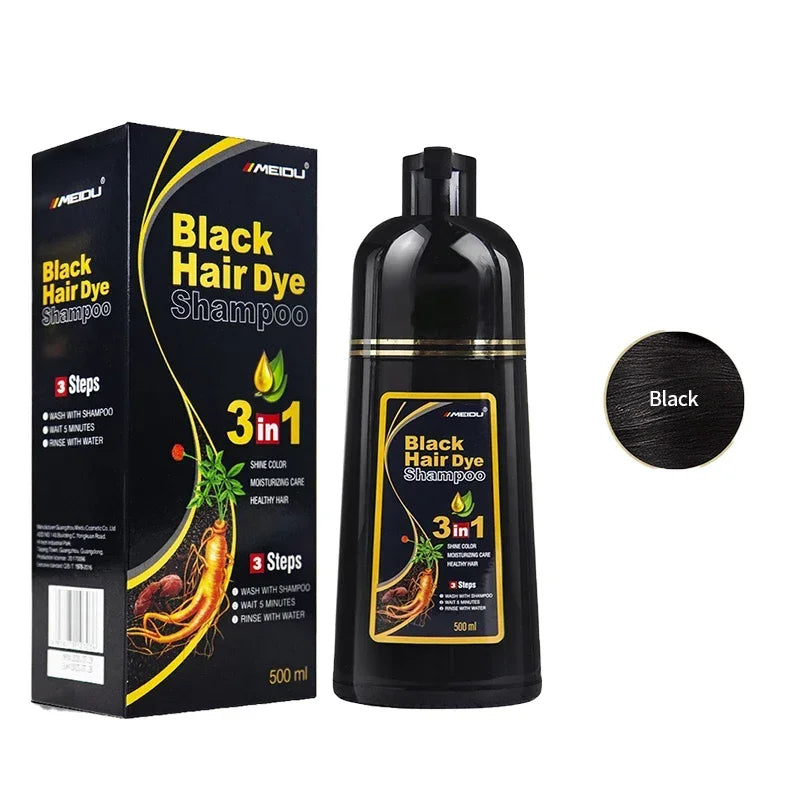 3-in-1 Hair Dye Natural Polygonum Multiflorum Darkening Shampoo for Men & Women