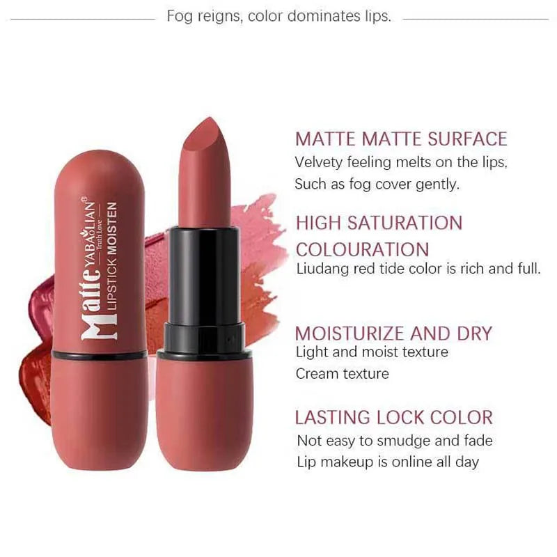 6 Pcs Matte Velvet Lipstick Set