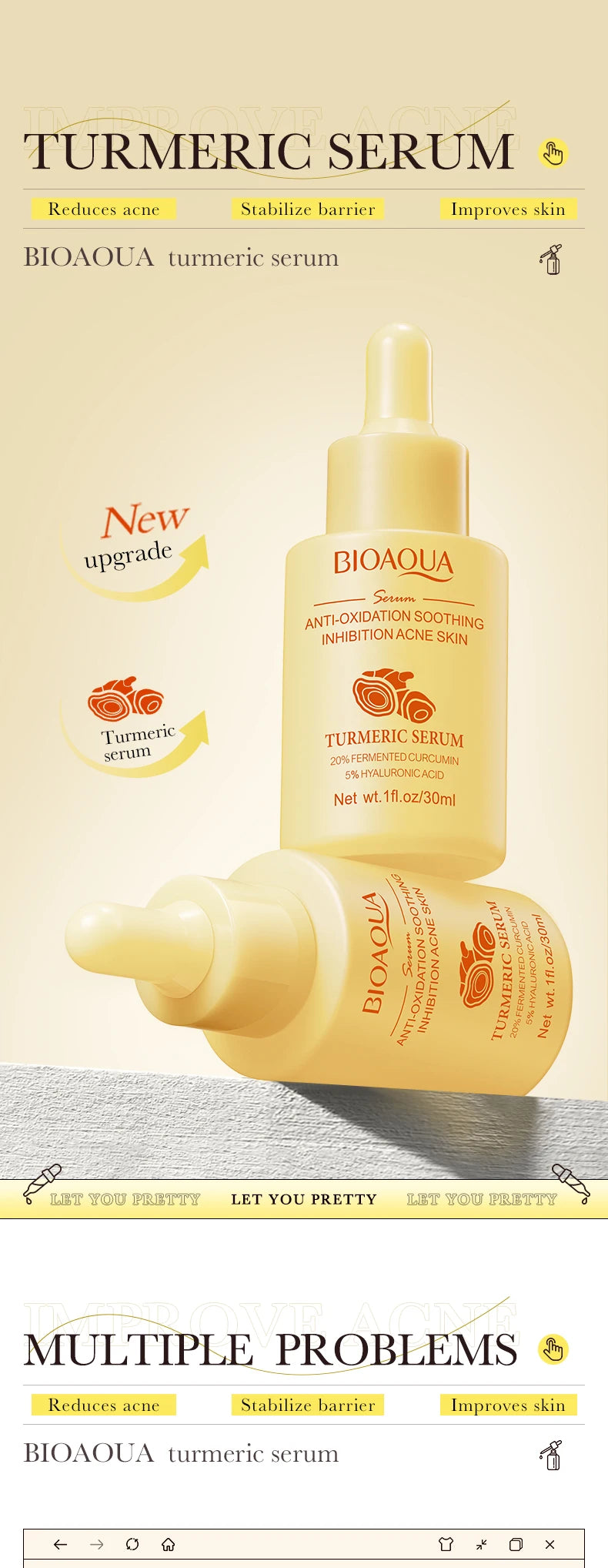 BIOAQUA Vitamin C & Retinol Serum – Brightening, Hydrating, Anti-Aging Skincare