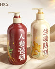 500ml Ginseng & Ganoderma Shampoo | Deep Cleansing & Anti-Loss | Fluffy Hair