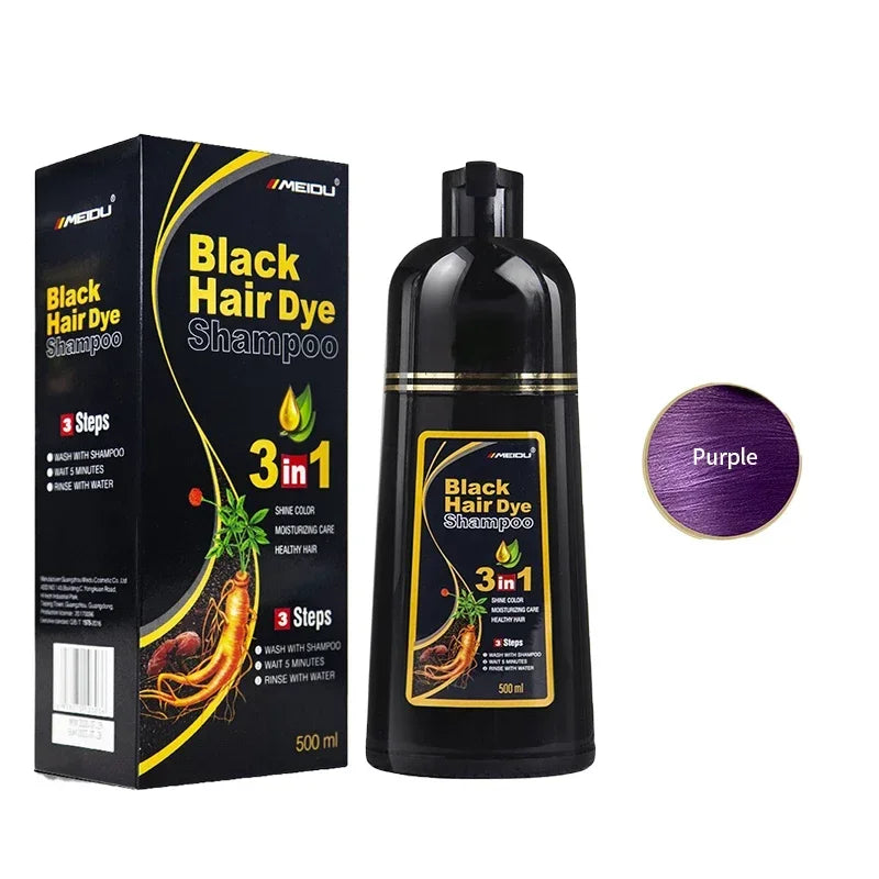 3-in-1 Hair Dye Natural Polygonum Multiflorum Darkening Shampoo for Men & Women