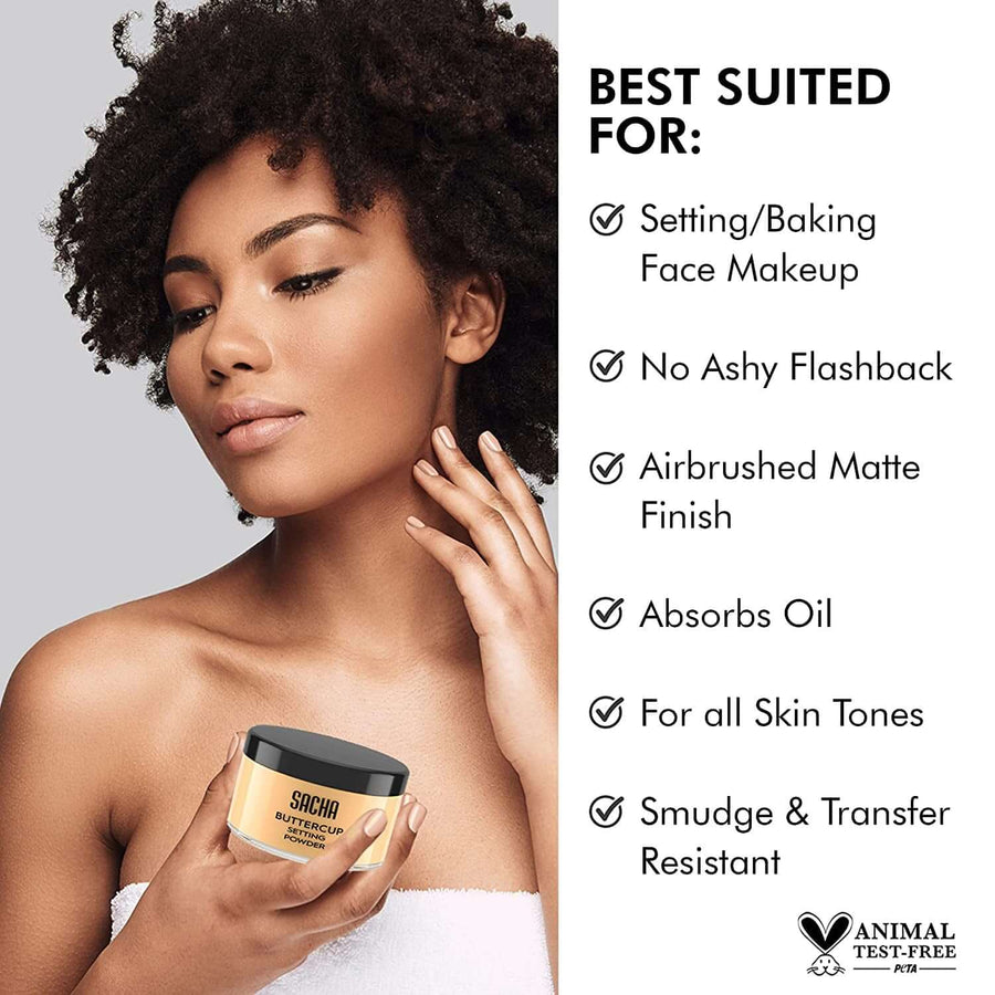 Sacha BUTTERCUP Setting Powder. No Ashy Flashback.